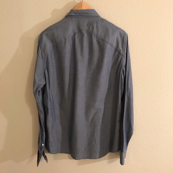 Armani Exchange Logo Plate Button Down Shirt - Picture 4 of 7